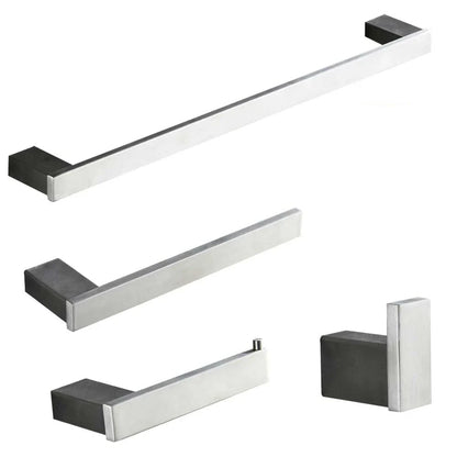 DecorBites™ Brushed Nickel Stainless Steel Bathroom Hardware Set - 4-Piece Accessory Kit