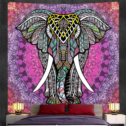 DecorBites™ Elephant God Mandala Tapestry: Bohemian Home Decor Hippie Style Large Tapestry