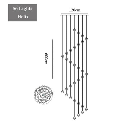 DecorBites™ Crystal LED Chandelier: Modern Luxury Pendant Lights for Staircase, Bedroom, and Living Room
