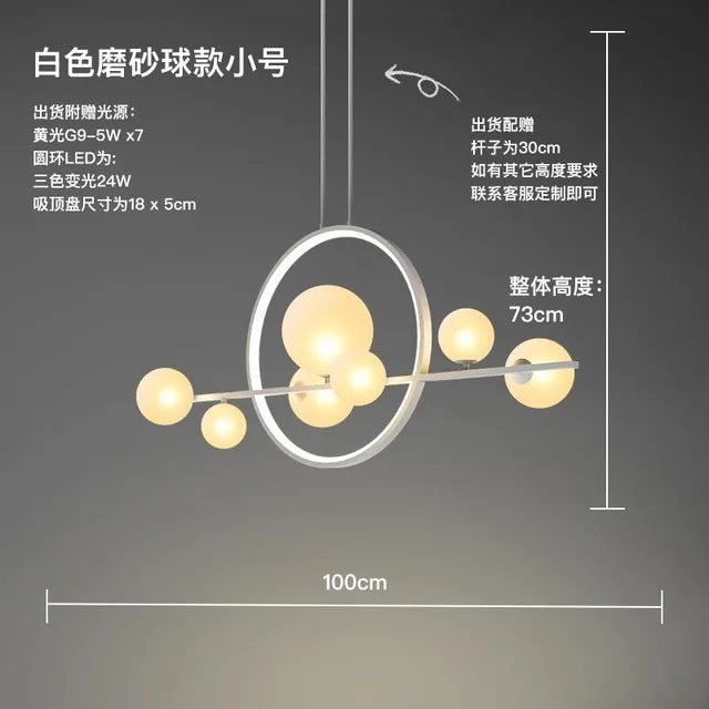 Lámpara de araña LED con bola de cristal DecorBites™ para decoración del hogar e iluminación interior