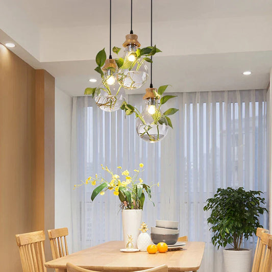 DecorBites™ Botanical Glass Bottle Pendant Light for Home and Commercial Spaces