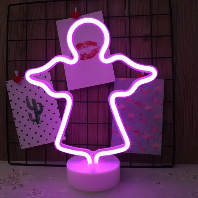 DecorBites™ USB LED Neon Sign Light Holiday Flamingo Night Lamp Xmas Party Wedding Decoration Home Gift cloud Heart