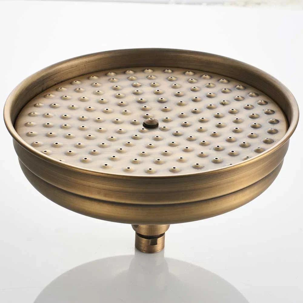 مجموعة صنبور دش نحاسي عتيق من DecorBites™ مع رأس دش مطري، ودش يدوي، وخرطوم، وصمام