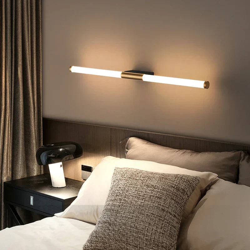 Decorbites™ Lineares LED-Wandleuchte Metallrohr Gold Wandlampe für Wohnzimmer Schlafzimmer Gang