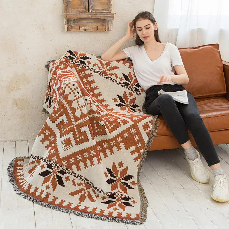 Decorbites™ Gestrickte Nordische Karo-Decke - Gemütliche Heimdekoration und Sofabezug