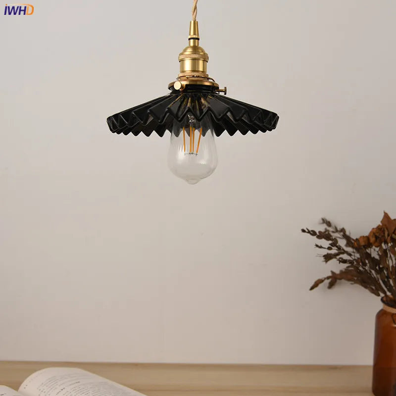 DecorBites™ Japanese Ceramic Pendant Light Fixture Copper Vintage Nordic Lamp for Home Décor