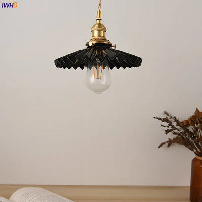 DecorBites™ Japanese Ceramic Pendant Light Fixture Copper Vintage Nordic Lamp for Home Décor