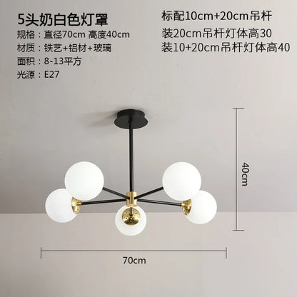 Lámpara de araña LED con bola de cristal DecorBites™ - Luminarias modernas para interiores, ideales para sala de estar y dormitorio.
