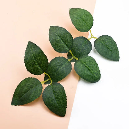 DecorBites™ Artificial Rose Leaf Wedding Home Decor Silk Greenery Wreaths DIY Crafts