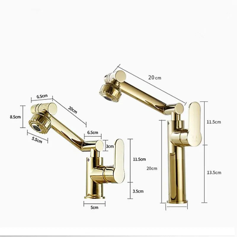 Decorbites™ Gold- und Schwarzes Badezimmer-Wasserhahn mit Heiß-Kalt-Wasser-Mischer – Deckenmontiert