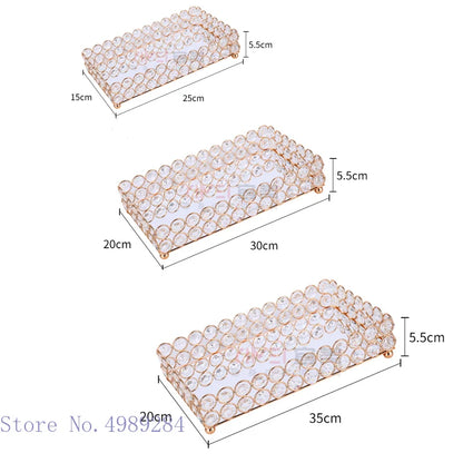 Bandeja de espejo de cristal DecorBites™ Organizador de cosméticos y joyas Estante de almacenamiento