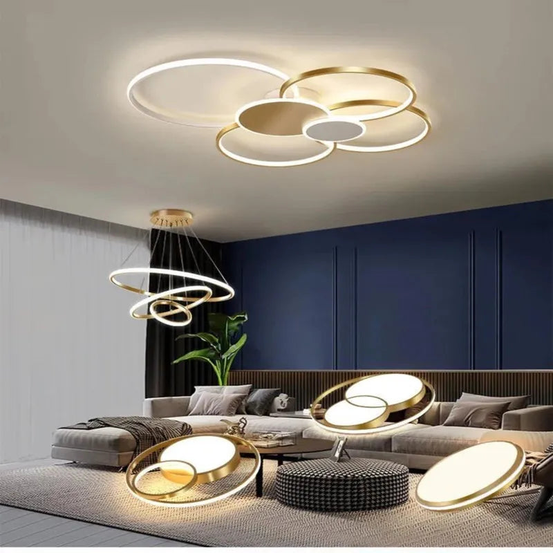 Decorbites™ Lámpara de techo LED de araña para sala de estar, dormitorio, comedor, accesorios de iluminación interior para salón