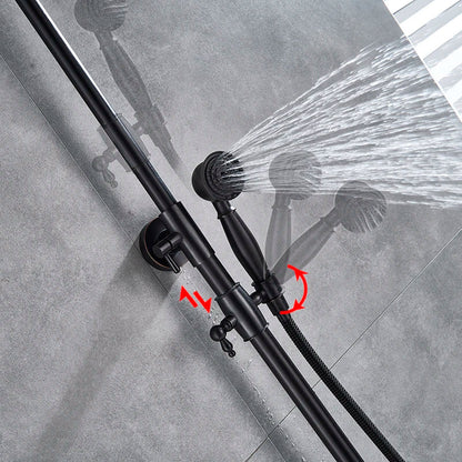 DecorBites™ Black Bronze Bathroom Shower Set with 8" Rainfall Head - Wall Mounted