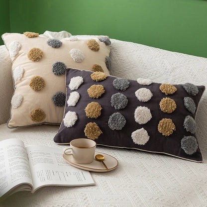 DecorBites™ Handmade Moroccan Geometric Dots Stripe Pillow Cover for Sofa Bed