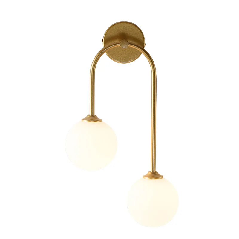 DecorBites™ Gold Glass Ball Wall Sconce | Modern Nordic Bedside Lighting for Bedroom