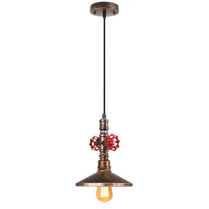 DecorBites™ Industrial Iron Water Pipe Pendant Light - Retro E27 LED Hanging Lamp