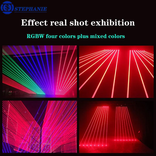 مصباح رأس متحرك ليزري DecorBites™ بثمانية عيون RGBW لمسرح الديسكو DJ