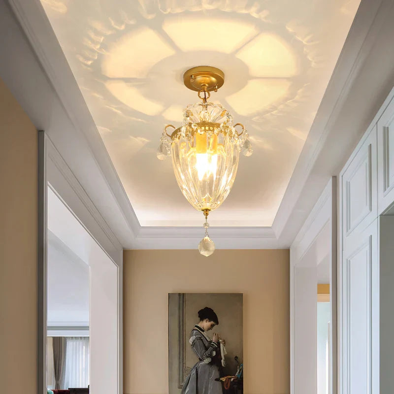 Gold Crystal Ceiling Chandelier 45x35cm Premium