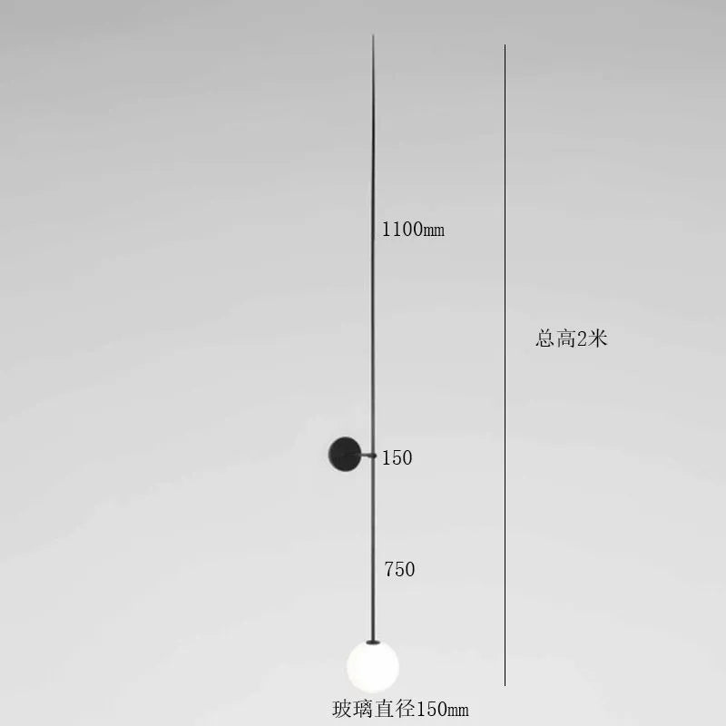 Lámpara de pared LED con bola de cristal DecorBites™ para una decoración minimalista moderna.