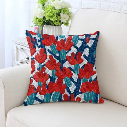 DecorBites™ Cactus Hand Painting Decorative Pillowcase for Sofa, Chair Cushion Home Decor