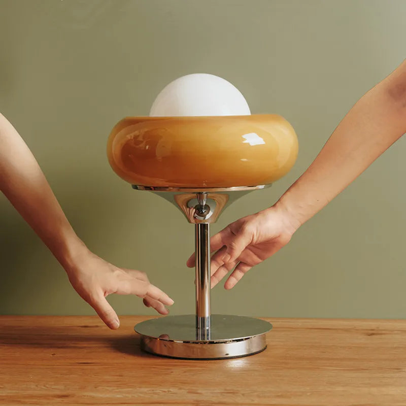 DecorBites™ Glass Egg Tart Desk Lamp for Living Room Bedroom Office