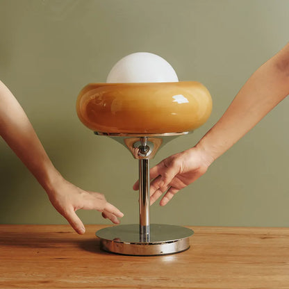 DecorBites™ Glass Egg Tart Desk Lamp for Living Room Bedroom Office