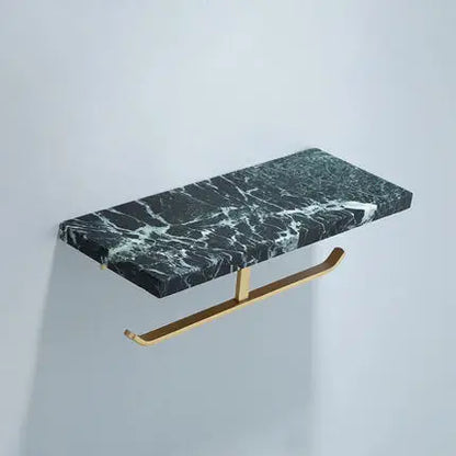 DecorBites™ Brass Marble Toilet Paper Holder Nordic Brushed Gold Bathroom Tissue Shelf