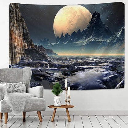 Decobites Starry Sky Galaxy Print Tapestry: Earth Venus Wall Hanging Beach Towel Party Gift