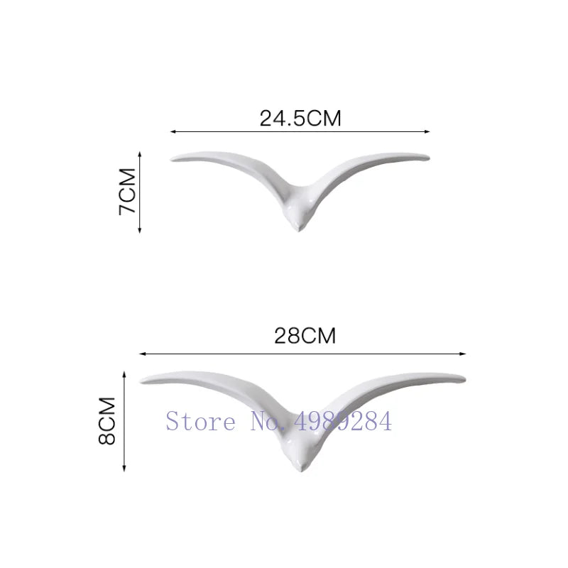 DecorBites™ Bird Ceramic Pendant Wall Decor Gold Seagull Wild Goose Modern Home