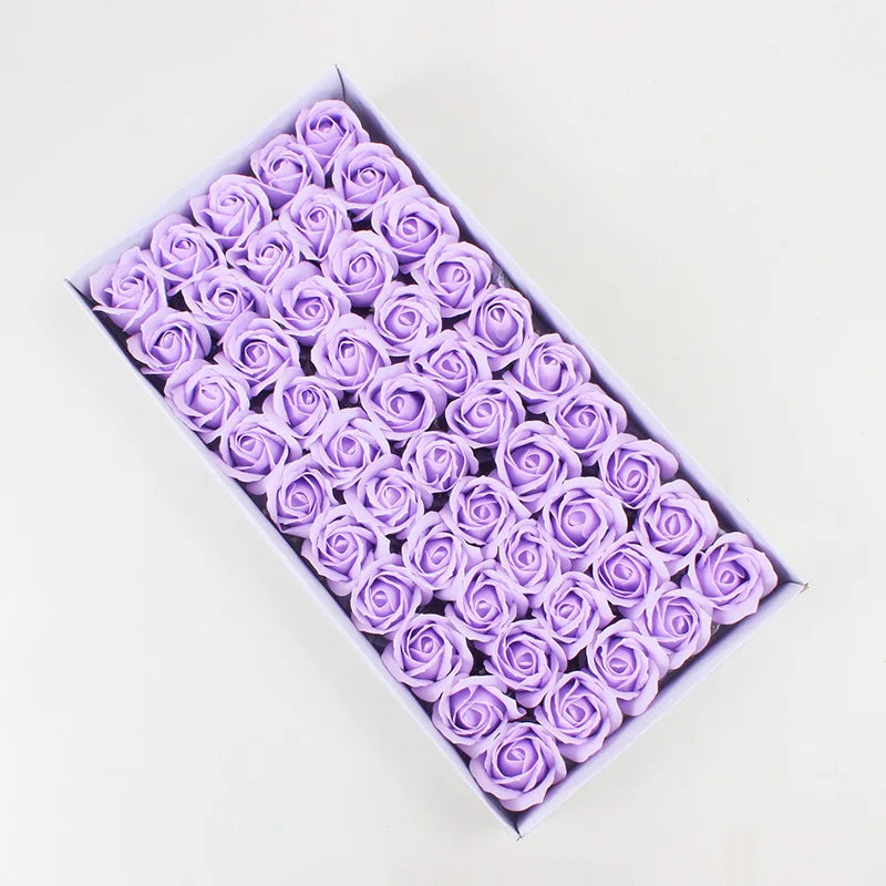 DecorBites™ Bath Flower Set: 50 Artificial Soap Flowers for Home Decor, Weddings, DIY Crafts