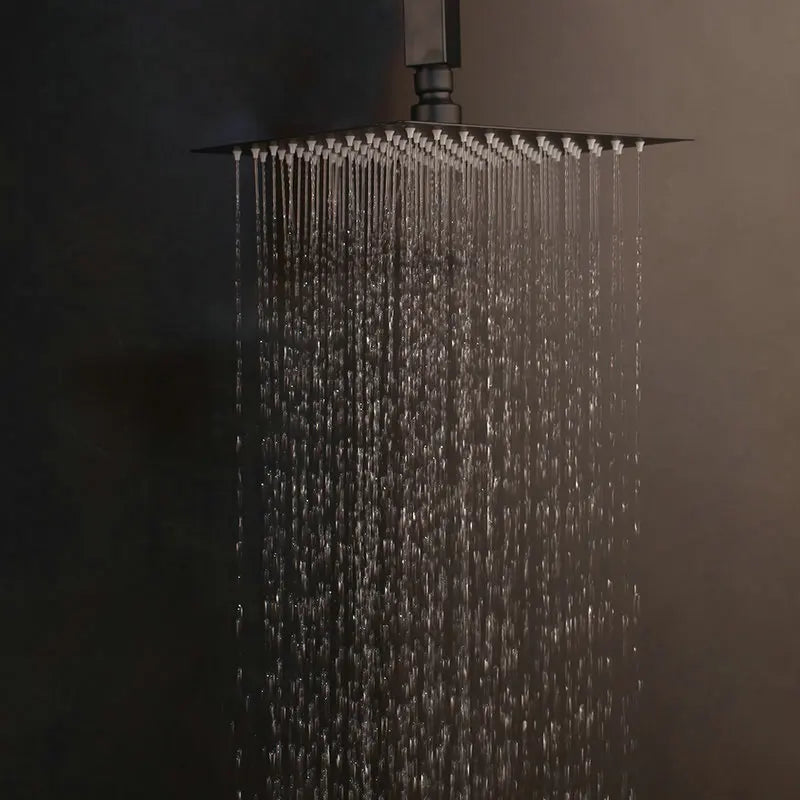 DecorBites™ Black Digital Shower Faucet, Matte Black Finish, Thermostatic Temperature Display