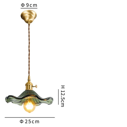 DecorBites™ Green Glass Hanging Light: Modern LED Pendant Lamp for Living and Dining Room