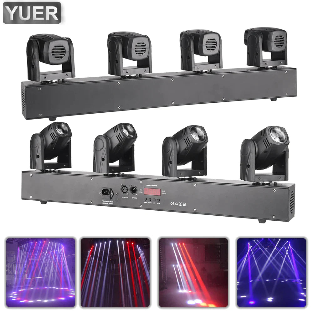 Decorbites™ 4 Cabeza Cree RGBW Mini Luz de Cabeza Móvil para DJ, Escenario y Bar