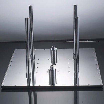 Cabezal de ducha tipo lluvia con luz LED cromada DecorBites™ de 20 pulgadas, montaje en techo, rociador superior con brazo