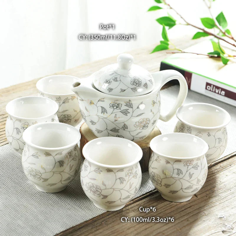 Juego de té DecorBites™ con tetera de dragón, vajilla de porcelana Kung Fu para la ceremonia del té Puer Oolong