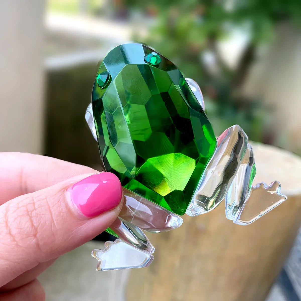 DecorBites™ Crystal Frog Figurine Collection | Glass Animal Paperweight Table Ornament & Home Decor