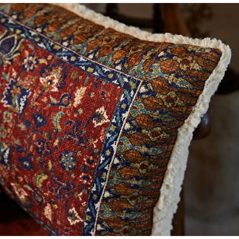 DecorBites™ Bohemian Chenille Lumbar Pillow Cover for Retro Living Room Sofa 60x40