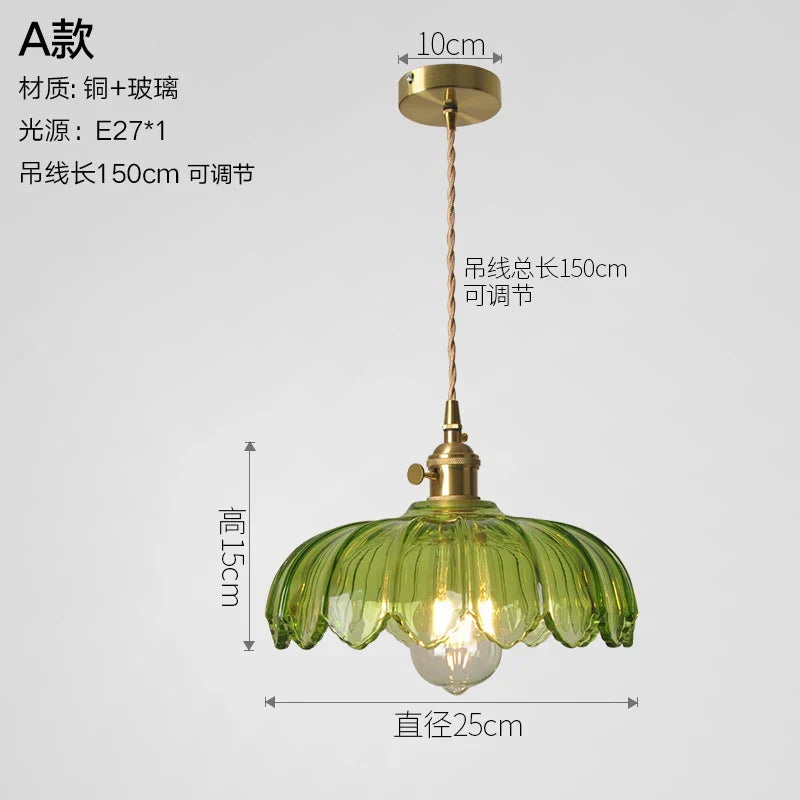 DecorBites™ Glass Copper Pendant Light: Modern Nordic Style Hanging Lamp for Kitchen, Dining, and Living Room