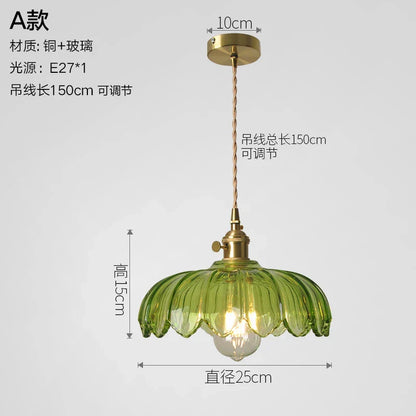 DecorBites™ Glass Copper Pendant Light: Modern Nordic Style Hanging Lamp for Kitchen, Dining, and Living Room