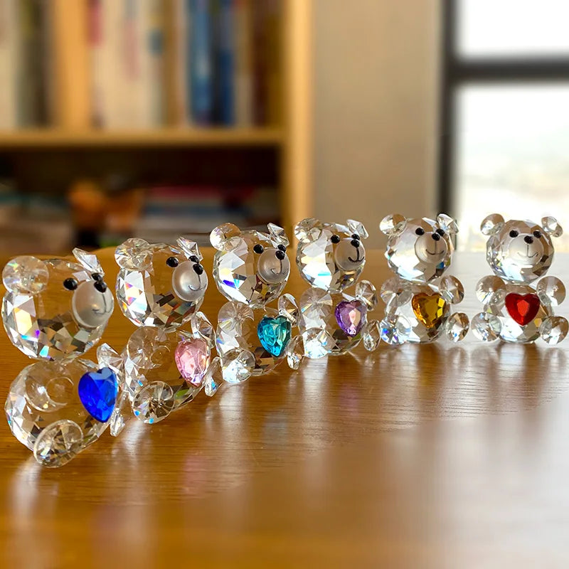 Figura de oso de cristal DecorBites™: Adorno de animal de vidrio y pisapapeles