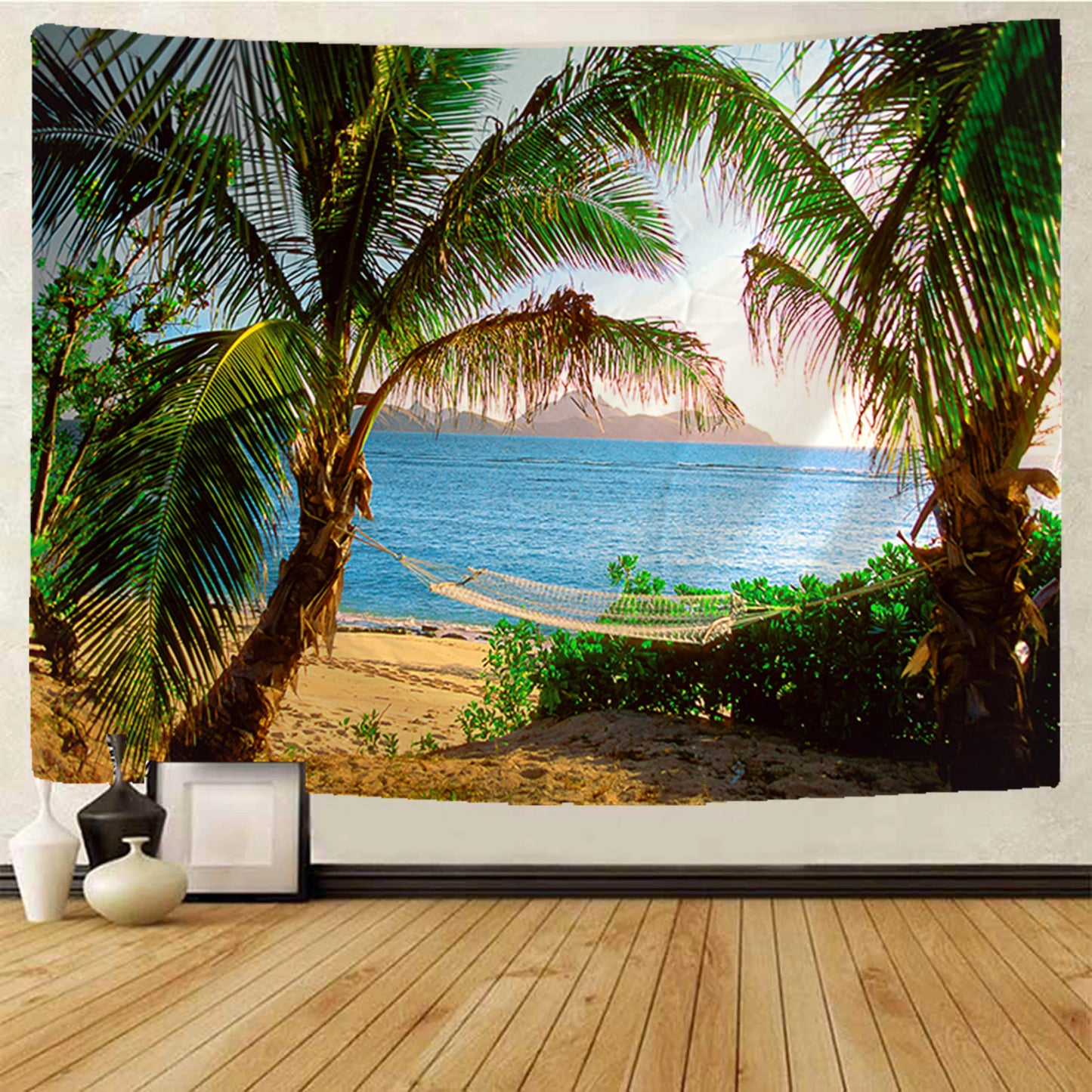 DecorBites™ Beach View Mandala Tapestry - Boho Wall Decoration for Hippie Vibes