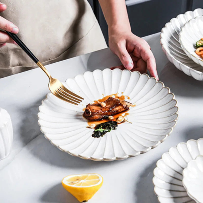 DecorBites™ Ceramic White Glaze Dinnerware Set