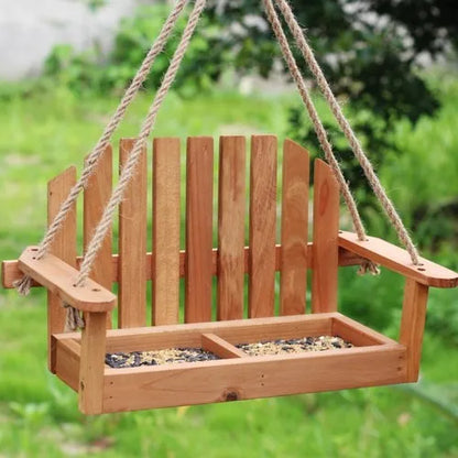 DecorBites™ Bird Feeder Chair: Outdoor Garden Patio Decoration with Wooden Design