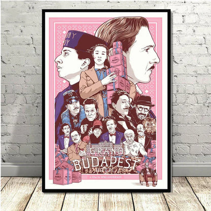 Póster minimalista de pared DecorBites™ del Gran Hotel Budapest para una decoración elegante del hogar