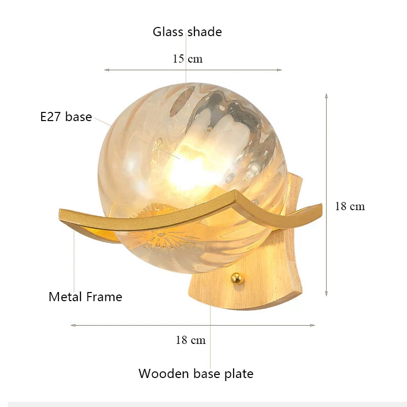 DecorBites™ Japanese Moon Wood Wall Lamp - Minimalist Design - LED Sconce Lights