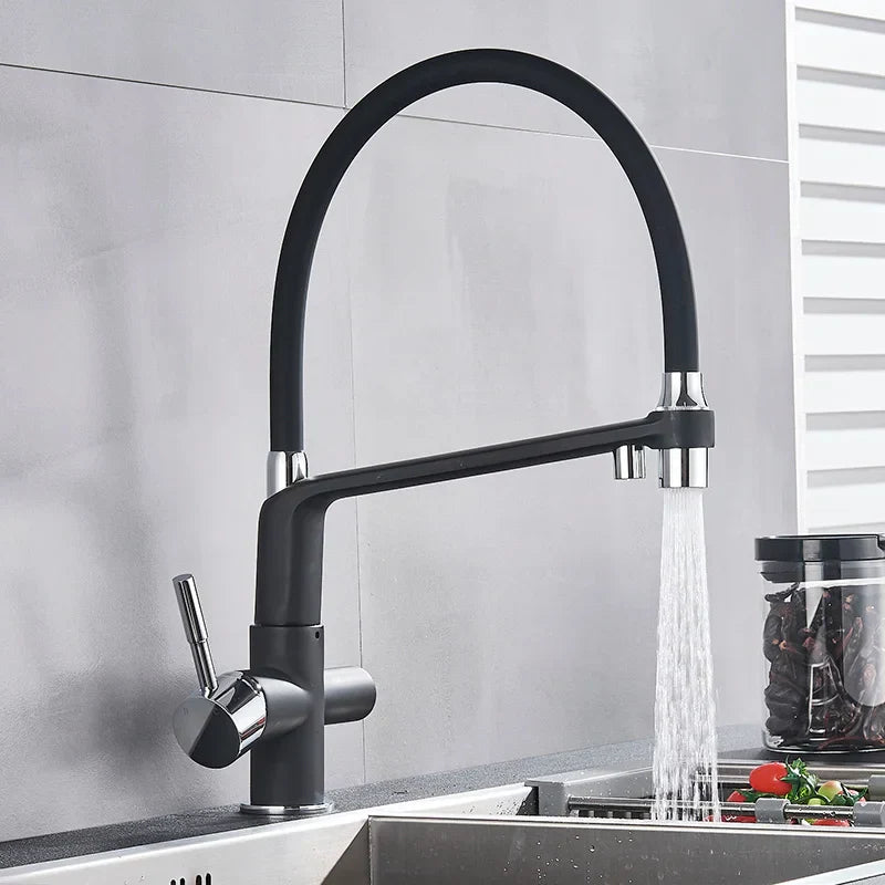 Decorbites™ Zweispundenduschfilter-Wasserhahn mit 360°-Drehung - Küchenmischbatterie