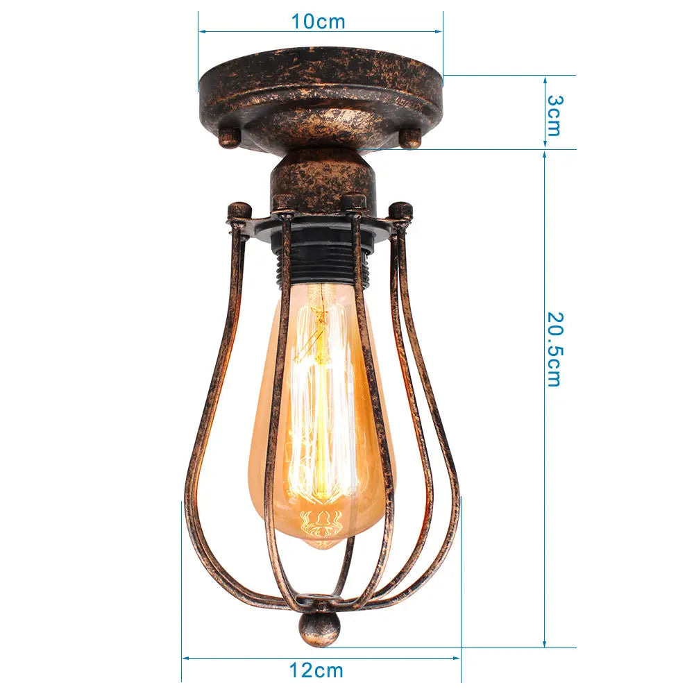 DecorBites™ Adjustable Industrial Wall Light Rustic Wire Metal Cage Sconce