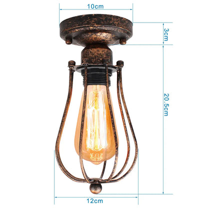 DecorBites™ Adjustable Industrial Wall Light Rustic Wire Metal Cage Sconce
