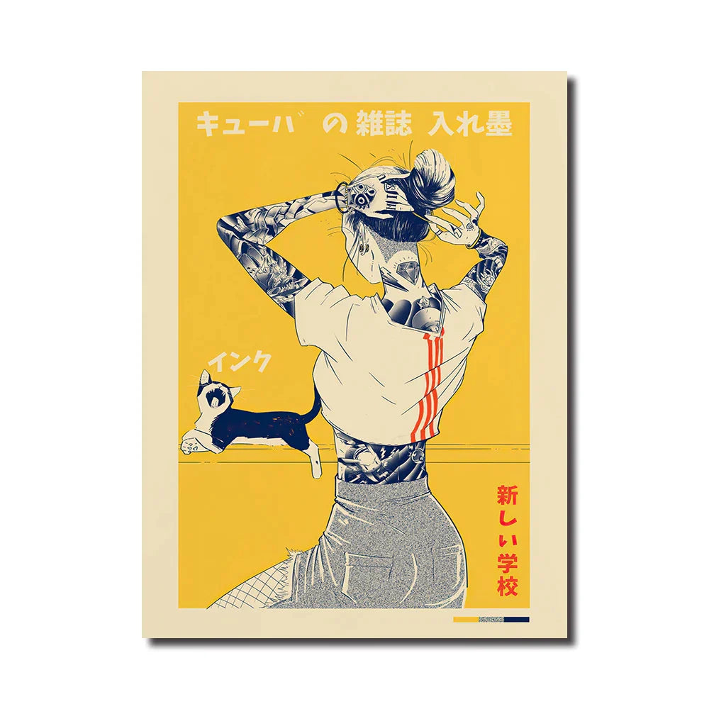 Vintage Cat Canvas Poster