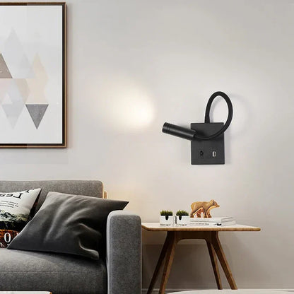 DecorBites™ LED Bedside Wall Lamp with USB Port & Switch - Modern Nordic Design